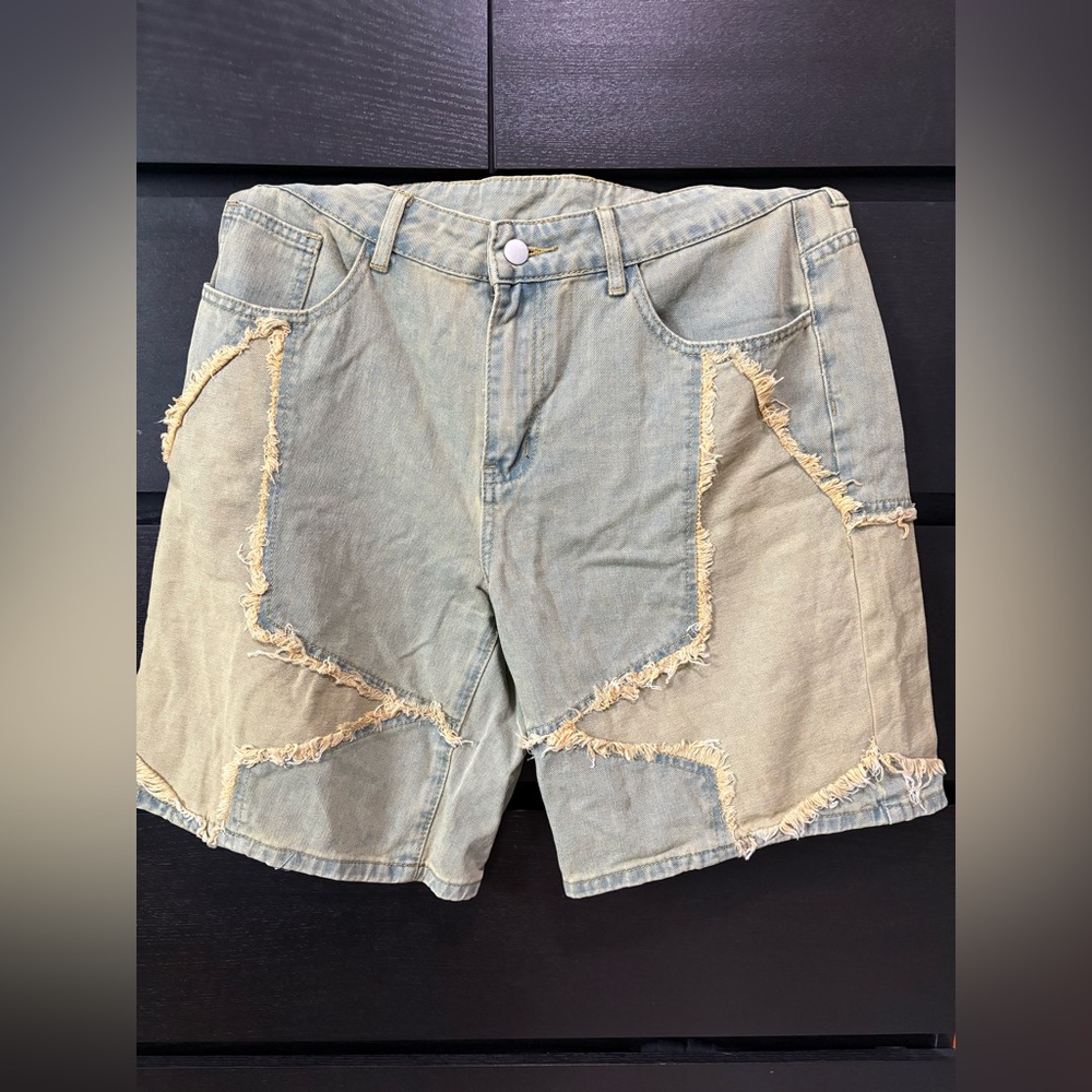 ROMWE Olive Green Denim Shorts